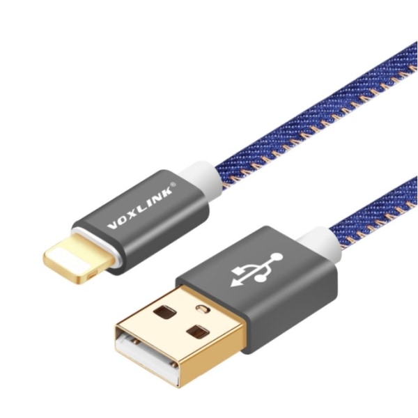 USB Snabbladdningskabel 100cm (Lightning) Blå