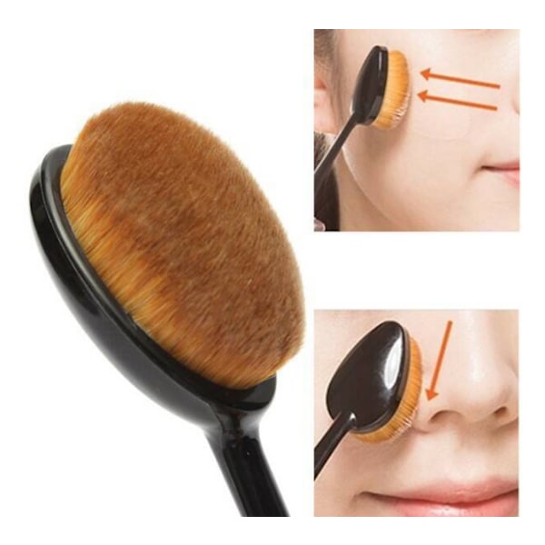 OVAL Sminkborste för foundation/concealer/primer mm. från KABUKI Svart