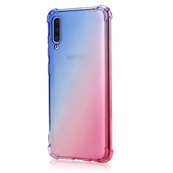 Effektfullt Silikonskal Floveme - Samsung Galaxy A70 Blå/Rosa