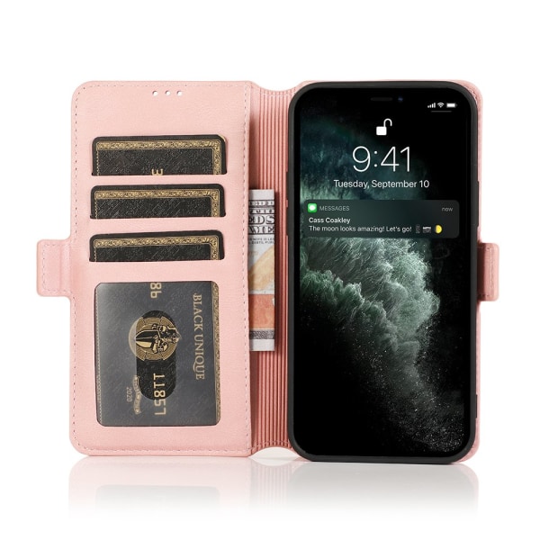 iPhone 14 Plus - Elegant Praktiskt Plånboksfodral Rosa guld