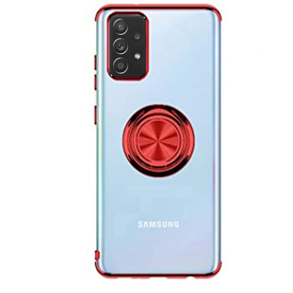 Stilig praktisk deksel med ringholder - Samsung Galaxy A72 Röd