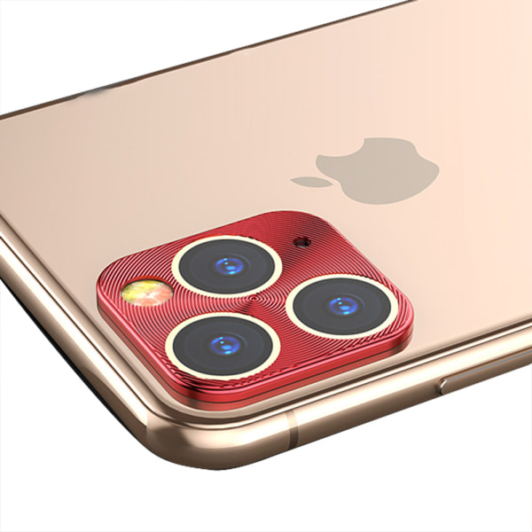 Førsteklasses objektivdeksel for bakkamera Metallramme Al Alloy iPhone 11 Pro Röd