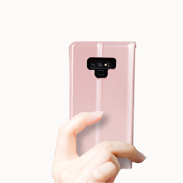 Samsung Galaxy Note 9 - Plånboksfodral i PU-Läder av Hanman Rosaröd