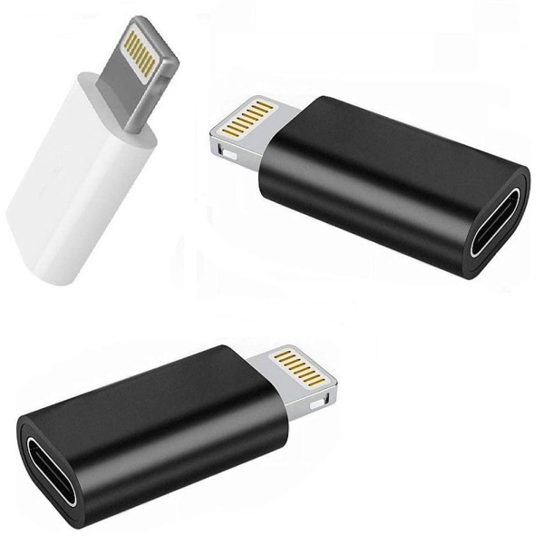 Adapter USB-C til Lightning 2in1 Lading + Dataoverføring Svart