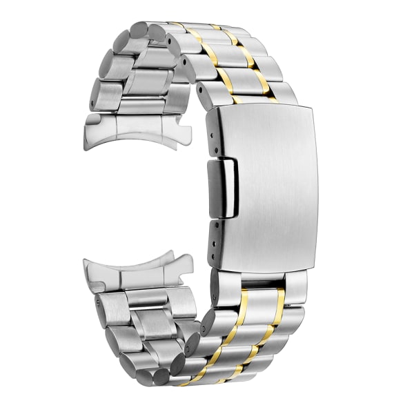 Slitstark Länk i Rostfritt Stål till Galaxy Watch Guld/Silver 22mm
