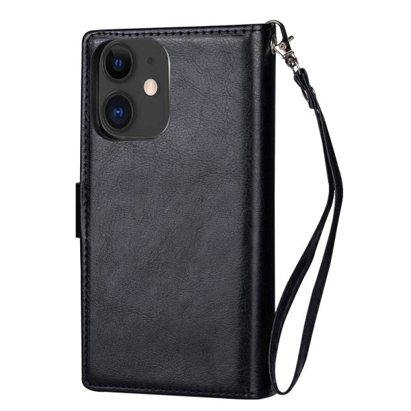Smooth Robust 9-Card Wallet Cover - iPhone 12 Mini Svart