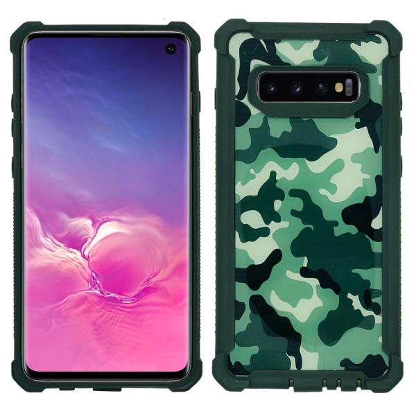 Käytännöllinen kestävä suojakuori - Samsung Galaxy S10 Kamouflage Grön