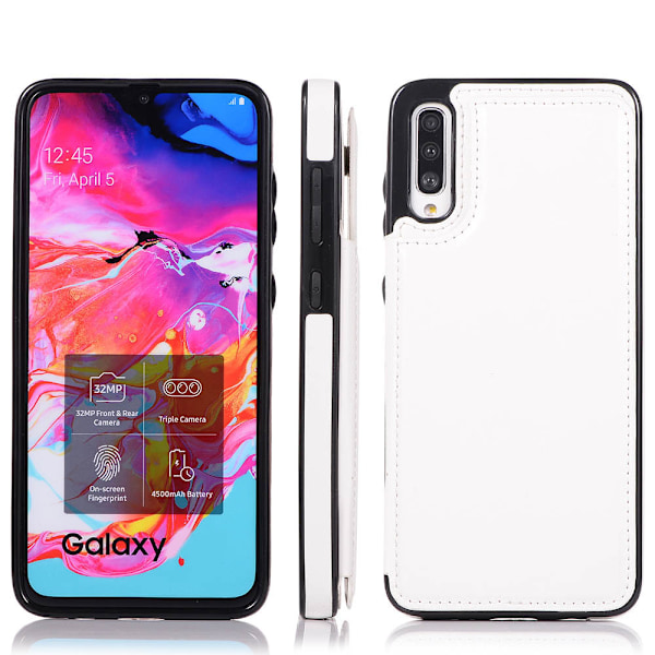 Samsung Galaxy A70 - Elegant Skal med Korthållare Mörkblå