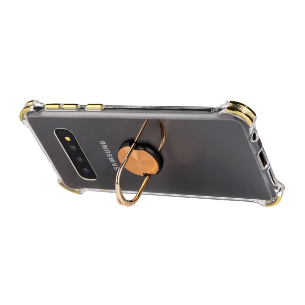 Samsung Galaxy S10+ - Skyddsskal med Ringhållare Guld