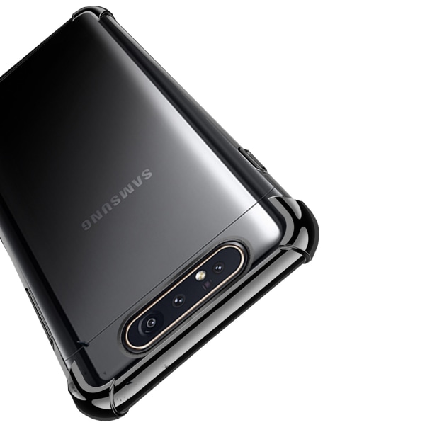 Samsung Galaxy A80 - Silikonskal Svart/Guld