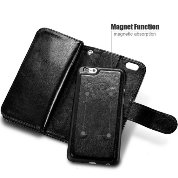 iPhone 6/6S Plus - Stilfuldt pung etui i læder fra LEMAN Roséguld