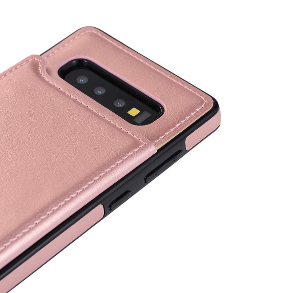 Cover med kortslot - Samsung Galaxy S10 Rosaröd