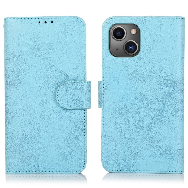 LEMAN lommebokdeksel - iPhone 14 Ljusblå