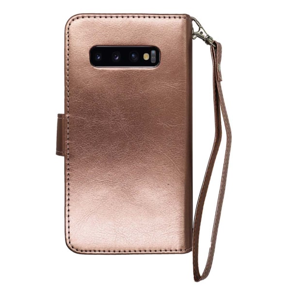 Samsung Galaxy S10 - Kraftig Smart Wallet-deksel Brun