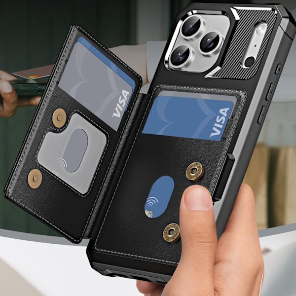iPhone 17 Pro Max Stötsäkert Kortfacksskal Blå