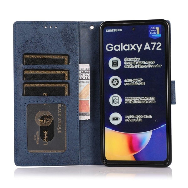 Smooth Wallet Case - Samsung Galaxy A72 Mörkblå