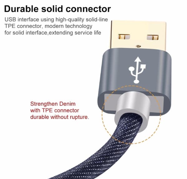 USB Snabbladdningskabel 100cm (Lightning) Blå Blå