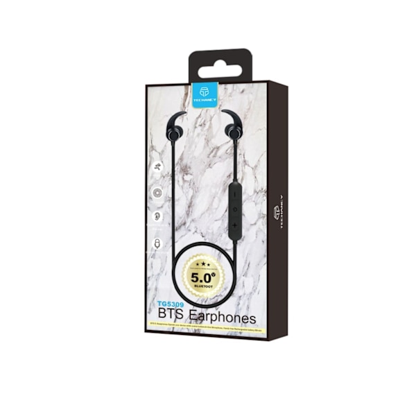 Bluetooth Hörlurar In-Ear 5.0 - Skydd mot svett och Regn Svart