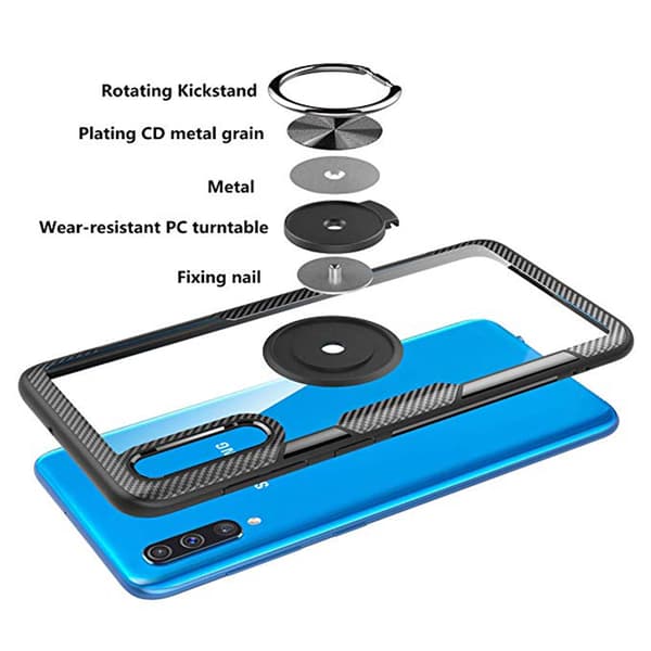 Robust Skal med Ringhållare - Samsung Galaxy A70 Röd Röd