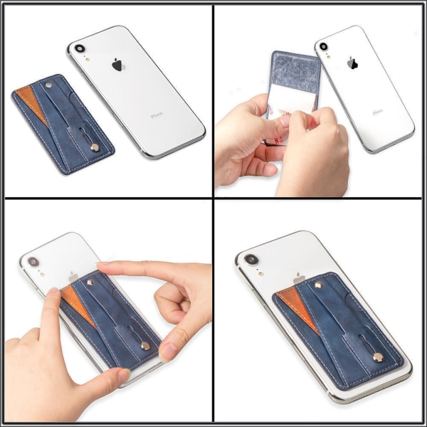 Stilfuld multifunktionel mobiltelefonholder med kortrum Blå