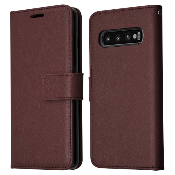 Samsung Galaxy S10 Plus - Floveme Wallet Case -kaksoistoiminto Röd