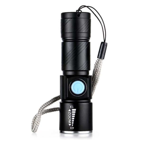 USB UPPLADDNINGSBAR MINI CREE Q5  ficklampa  2000 Lumens Svart