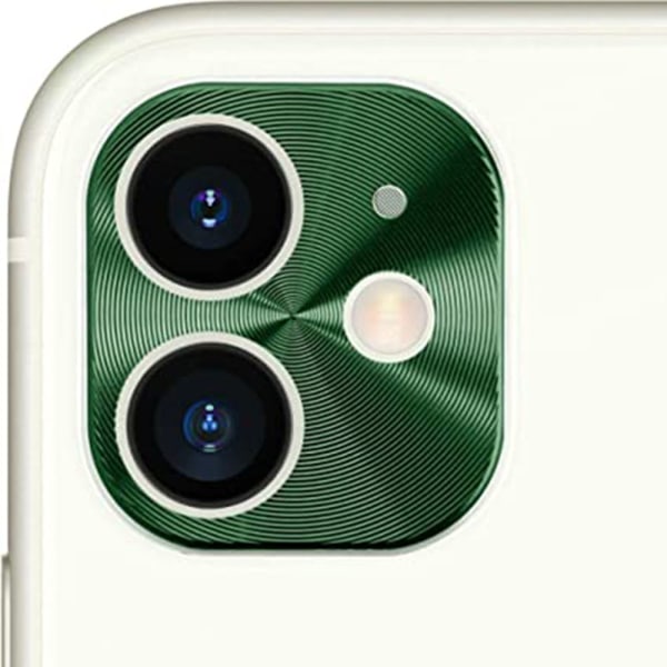 iPhone 11 Premium HD bagkamera linsecover Metalramme Al-legering Grön