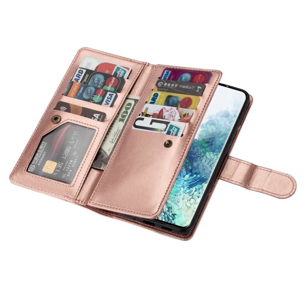 Käytännöllinen 9 kortin lompakkokotelo - Samsung Galaxy Note 20 Roséguld