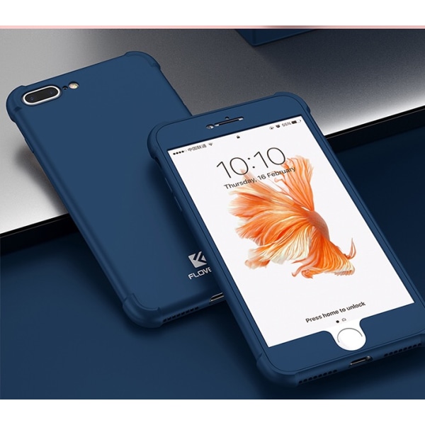 iPhone 7 Plus - Tyylikäs, eksklusiivinen älykäs suojakotelo FLOVEME Blå