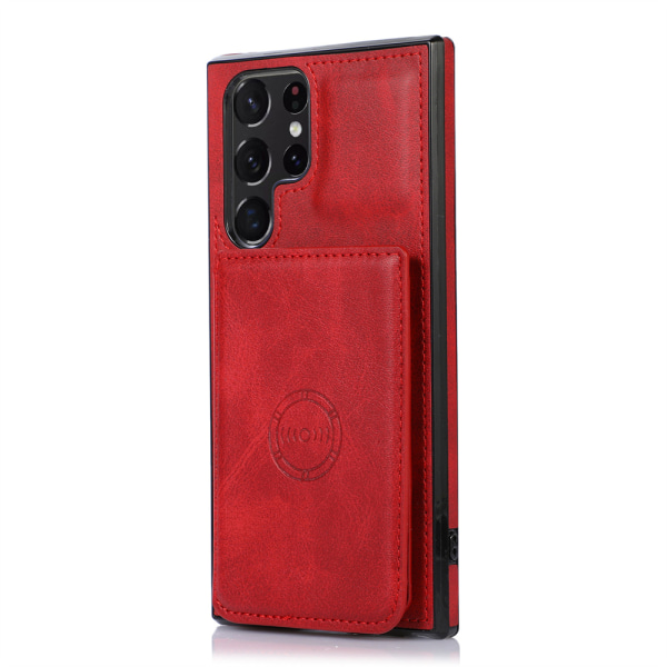 Mobilcover med kortholder - Samsung Galaxy S23 Ultra Röd