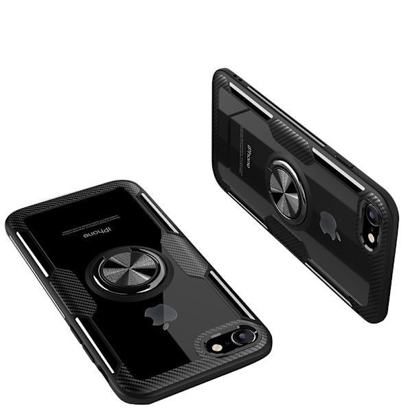 iPhone SE 2022 - Skyddande Skal med Ringhållare (LEMAN) Blå/Blå