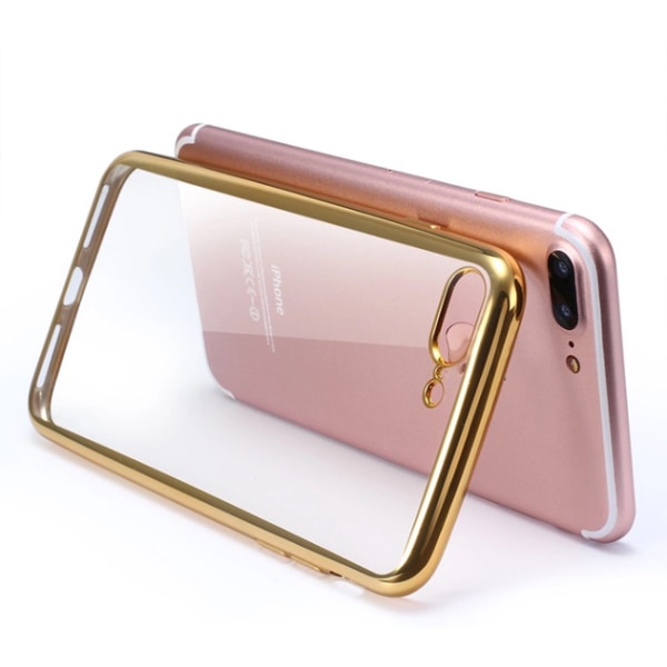 Elegant eksklusivt smart silikonetui til iPhone 8 (MAX BESKYTTELSE) Silver