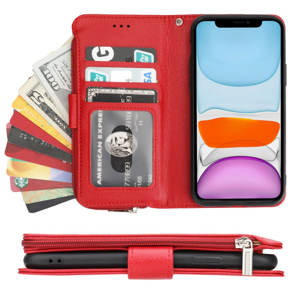 Gjennomtenkt lommebokdeksel - iPhone 11 Röd