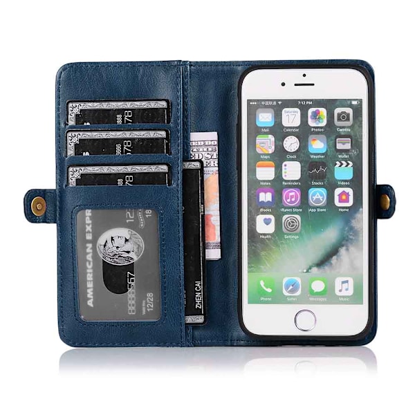 Smart Dubbelt Plånboksfodral - iPhone 7 Röd