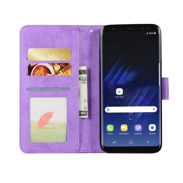 Samsung Galaxy S9+ - Silk-Touch-suojakuori lompakolla ja kuorella Marinblå