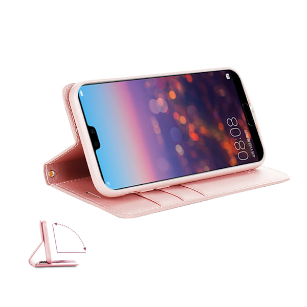 Huawei P20 - Plånboksfodral i PU-Läder av Hanman Rosa