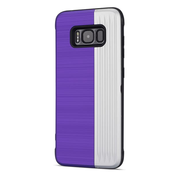 LEMAN Stilrent deksel med kortlomme til Samsung Galaxy S8 Silver Silver