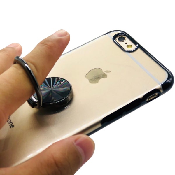 iPhone 5/5S - Elegant Silikonskal med Ringhållare Röd