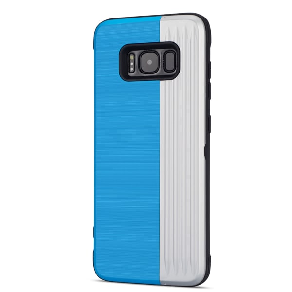 LEMAN Stilfuldt cover med kortslot til Samsung Galaxy S8+ Blå