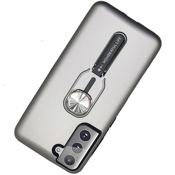 Praktiskt Skyddsskal med H�llare - Samsung Galaxy S21 Plus Silver