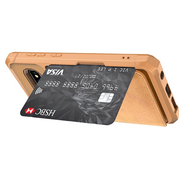 Effektfullt Skal med Kortfack - Samsung Galaxy S10E Röd