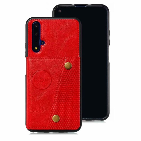 Huawei Nova 5T - Gennemtænkt cover med kortrum Röd
