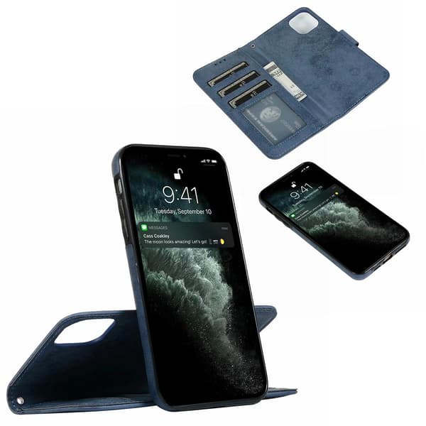 Tyylikäs lompakkokotelo kahdella toiminnolla - iPhone 12 Pro Max Svart