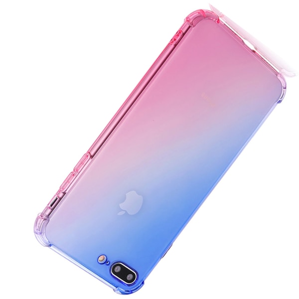 Iskuja vaimentava silikonikuori - iPhone 8 Plus Blå/Rosa