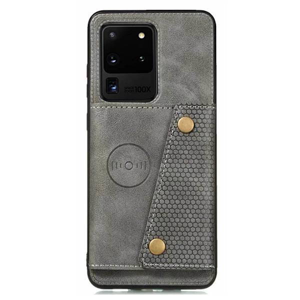 Professionellt Skal med Korthållare - Samsung Galaxy S20 Ultra Ljusbrun
