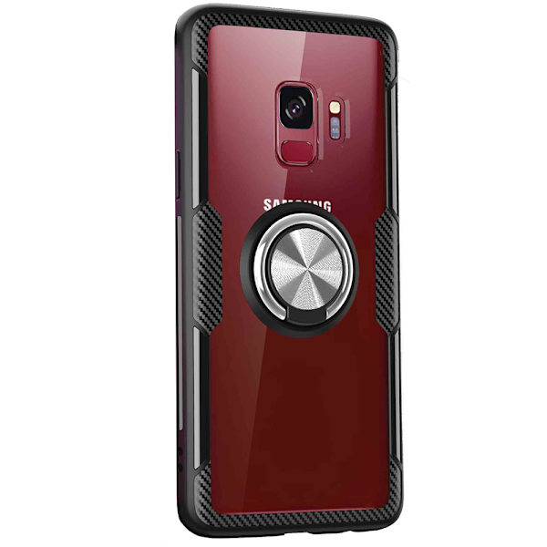 Skal med Ringhållare - Samsung Galaxy S9 Plus Röd/Silver
