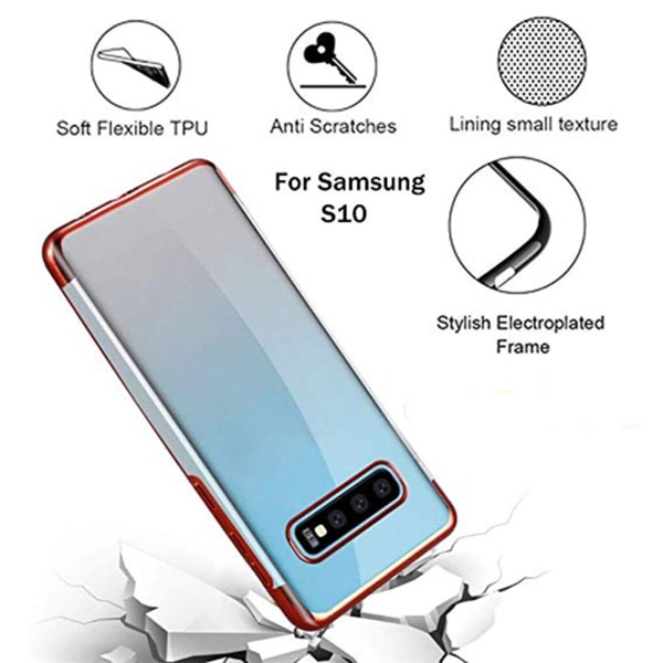 Elegant Skyddsskal för Samsung Galaxy S10 Plus (Electroplated) Blå