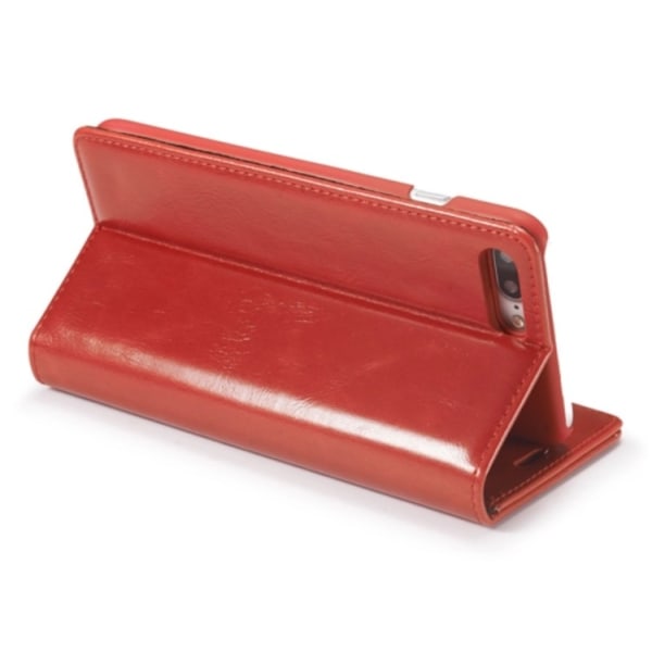 Käytännöllinen tyylikäs nahkainen lompakkokotelo iPHONE 7 PLUS CASEME Röd