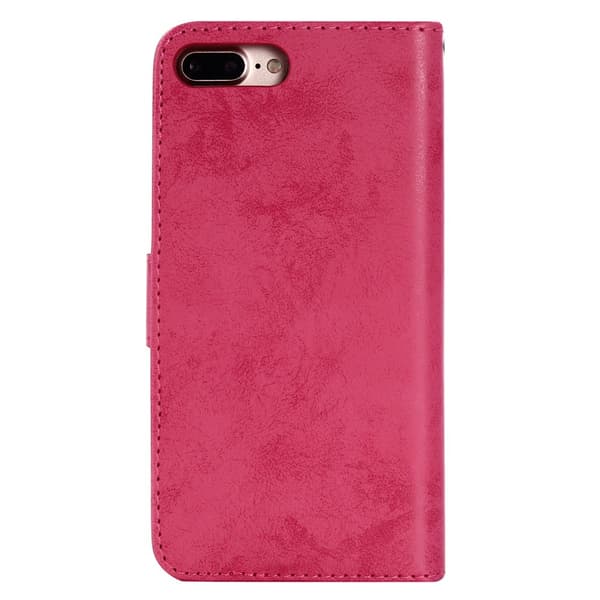 Tyylikäs LEMAN-lompakkokotelo iPhone 8Plus -puhelimeen Rosa
