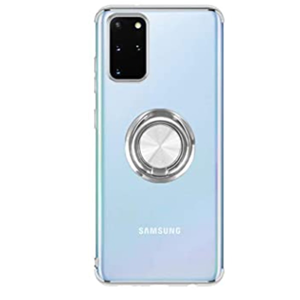 Huomaavainen kansi sormustelineellä - Samsung Galaxy S20 Plus Silver